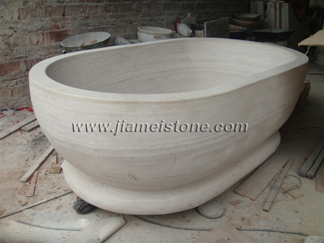 white wood marble bathtub 