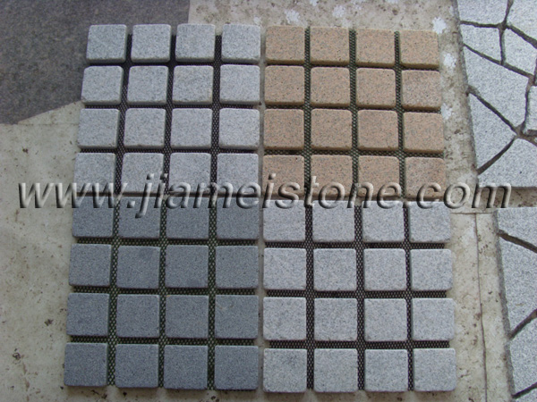porphyry mesh backed pavers