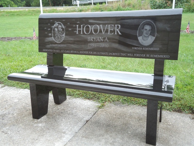 memorial granite bench