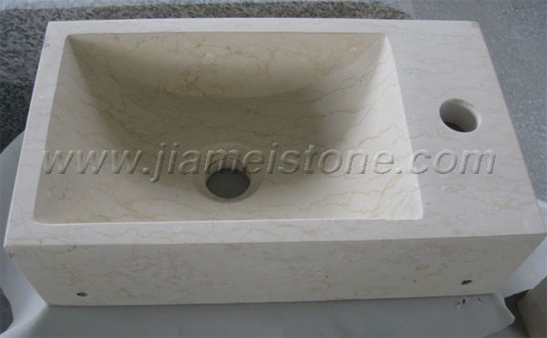 beige marble sink