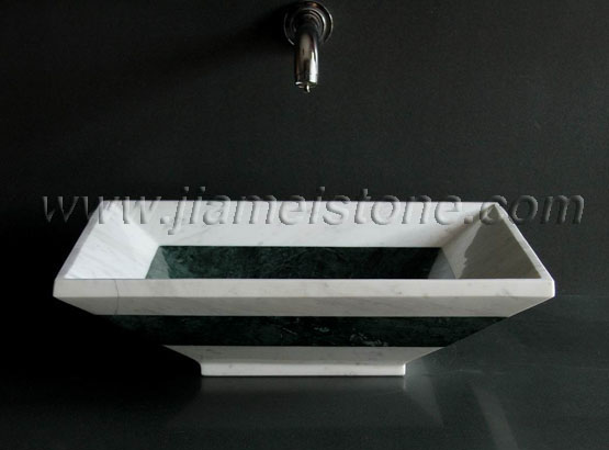 white marble sink