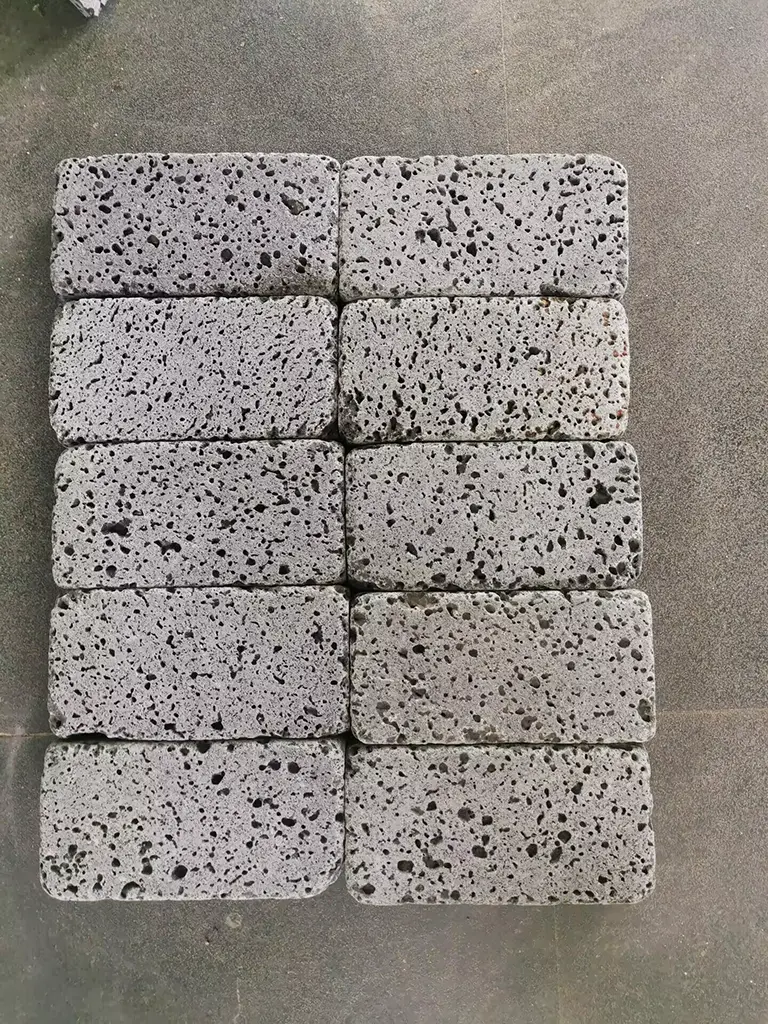 tumbled lava stone pavers, tumbled puka lava pavers