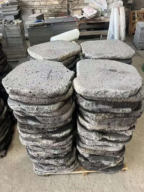 Hawaii lava stepping stones, natural black lava rock pavers