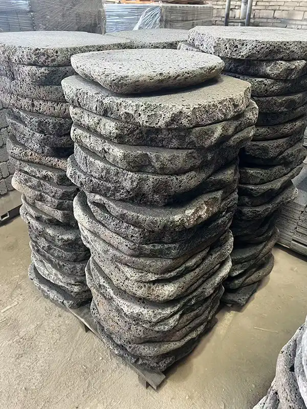 permeable lava stepping stones for rainy climate