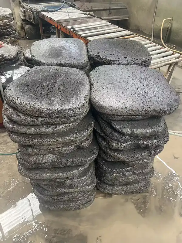Hawaii lava stepping stones, natural black lava rock pavers