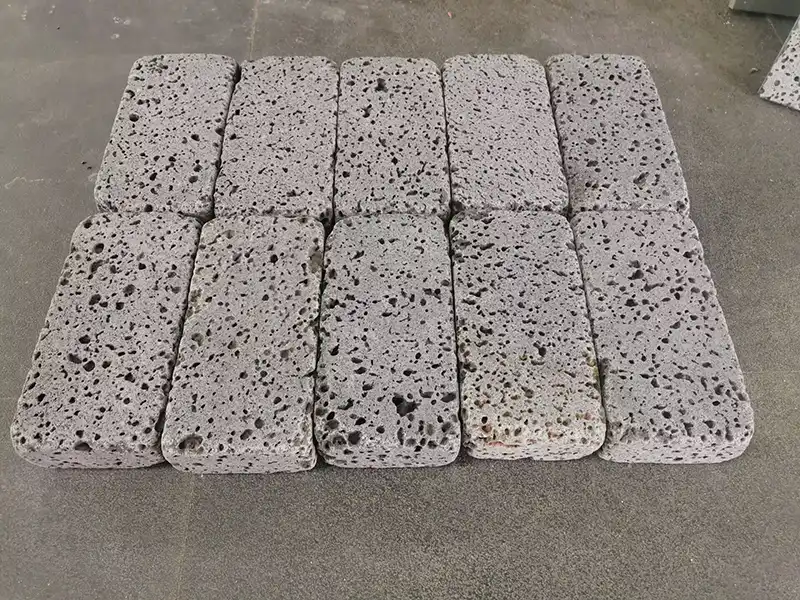lava stone tumbled pavers, puka lava tumbled paving stone
