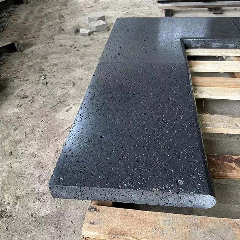 lava stone pool coping, puka lava pool coping